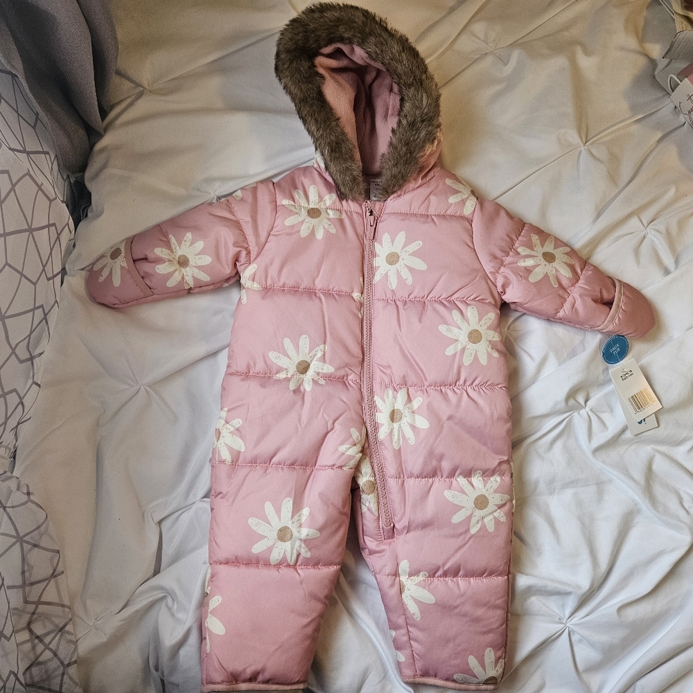 Carter's Pink Floral Hooded Bodysuit